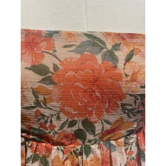 NWT Floral Puff Sleeve Midi Dress Size M Cottagecore Prairie Boho Festival - Picture 5 of 11